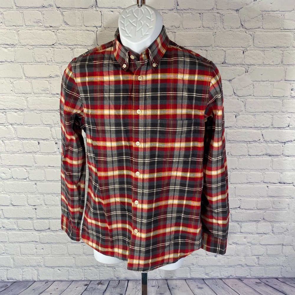 Merona Plaid Button Down 100% Cotton Top Shirt
